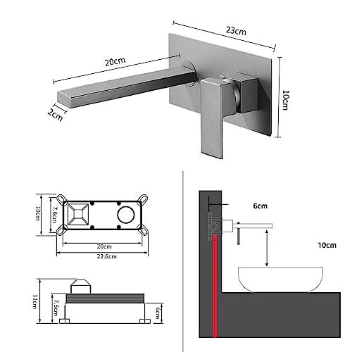 Robinet de lavabo mural noir AMUCK pour transformer votre salle de bain en un véritable spa privé - 7
