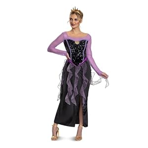 Disguise Disney Ursula Klassik-Kostüm für Erwachsene – Offiziell lizenziertes Disney-Kostüm für Damen, inspiriert von Ursula aus „Arielle, die Meerjungfrau“, Größe EU 12-14
