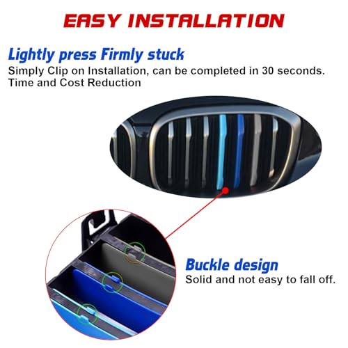 Image of x xotic tech Iconic 3-Color Tri Grille Insert Trims Strips, Front Center Kidney Grilles Compatible with BMW X3 G01 2018-2021 or X4 G02 2019-2021 Standard Grill 7-Beam Bars, Not for 2020 X4 M40i