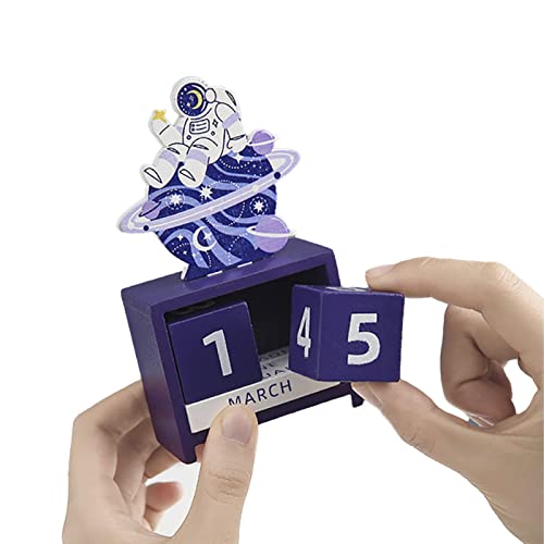 Wooden Calendar Blocks, Desktop Perpetual Calendars Blocks Calendar Month Date Display - Image 2