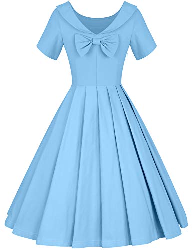 Image of GownTown 1950s Vintage Womens Dress Bowknot Audrey Hepburn Style Party Dresses