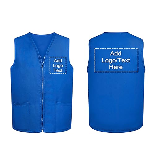 TopTie Custom Volunteer Work Vest Supermarket Apron Vests Printed Your Text Logo