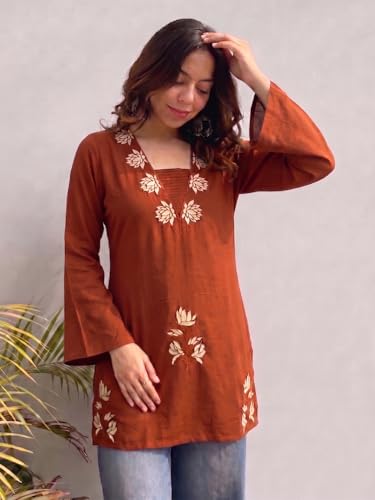 Image of ANNI Designer Cotton Short Kurti for Women | Stylish Kurti | Short Kurti Top | Casual Kurta for Women | Comfortable Cotton Kurtis for Womens