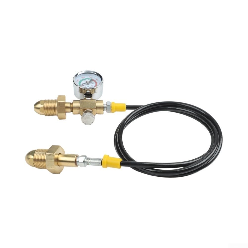 Manguera de recambio de cilindro de argón BS 341 No 3 G5/8 RH adaptador para estación de llenado del Reino Unido, acero inoxidable de alta presión para tubo de transferencia trenzado para soldadura de