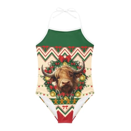 Image of Christmas One-Piece Swimsuits Beach Swimwear Bathing Suit for 3-10 Years Girls