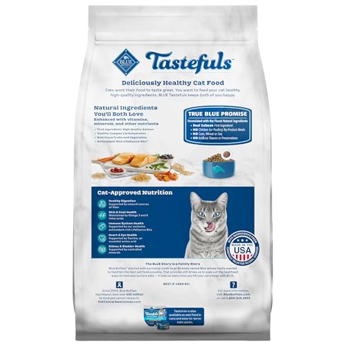image for Blue Buffalo Tastefuls Adult Dry Cat Food Indoor Cat Formula, Made in 