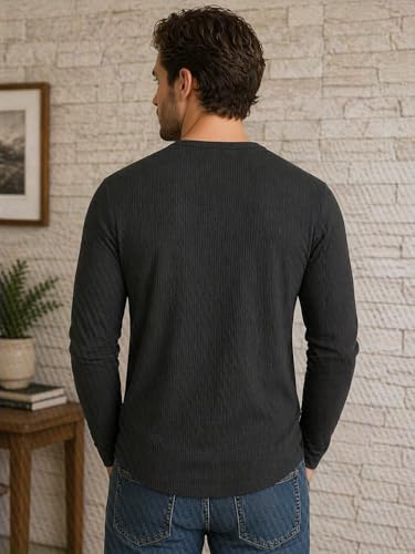Image of FN3 Men's Premium Waffle Knit Henley Tshirt for Men