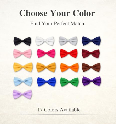Image of MDSTYLE Bow Ties for Men Pre-Tied Adjustable - Classic Men's Bow Tie - Tuxedo Wedding Formal Bowtie Solid Color Bowties