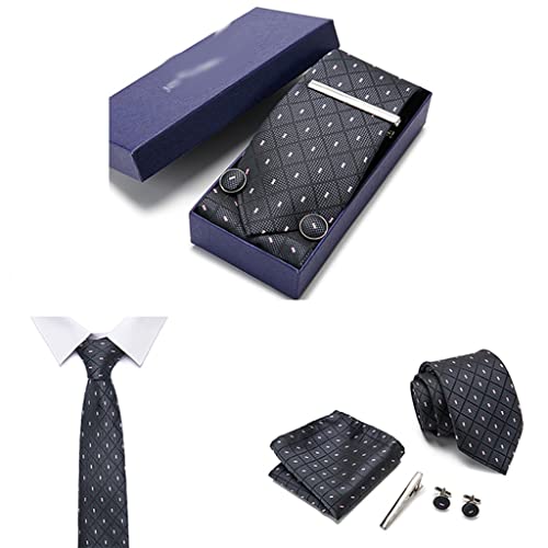Corbata de seda para hombre 7.5 cm set en caja