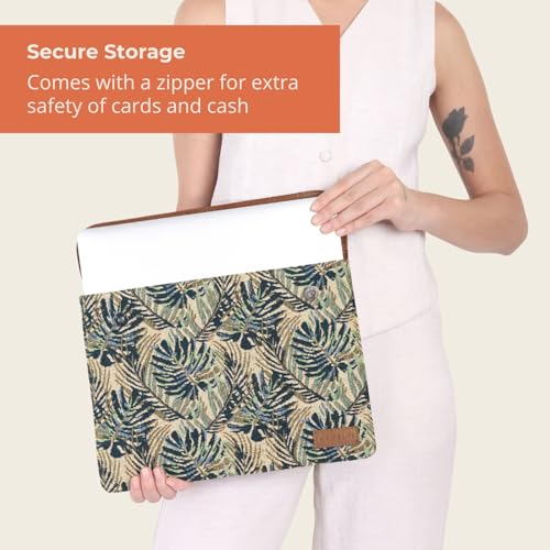 Image of HAMELIN MacBook Sleeve for 14 Inch Laptops | Laptop Sleeve 14 Inch for Notebook & Tablets | Lightweight & Waterproof Laptop Hand Bag for Men & Women | Stylish Case for Office & Travel | Green Maple
