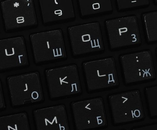 Russian Cyrillic Apple Keyboard Decals With Blue, Red, Orange Or White Lettering On Transparent Background For Desktop, Laptop And Notebook (White) #TOP3