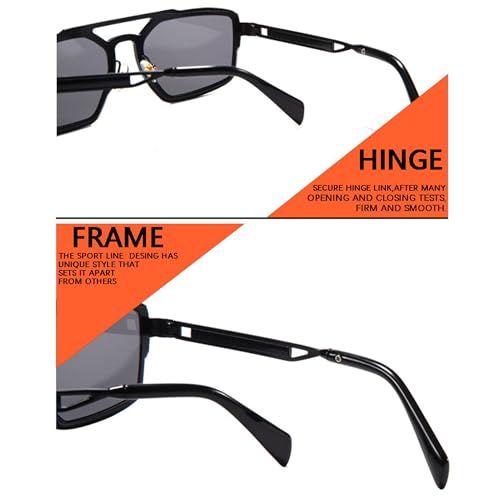 bullabulling Retro Pilot Sunglasses For Men Women Metal Frame Square Sun Glasses Comfort Punk Shades Men UV4003