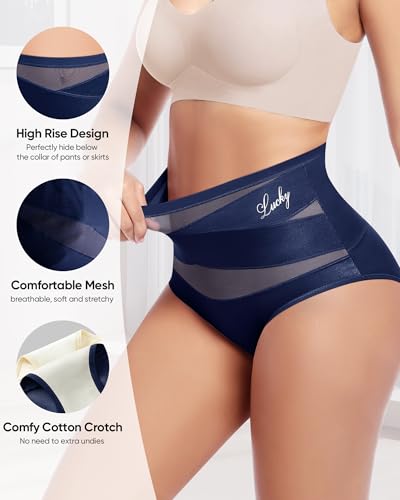 Women's Underwear 4 Pack High Waisted No Muffin Top Tummy Control Ladies Panties Postpartum Briefs Full Coverage3