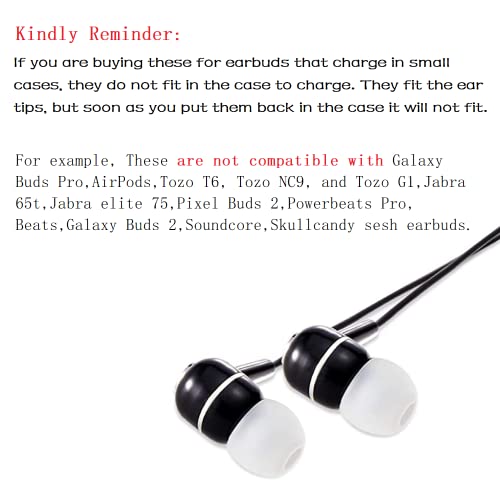 Image of Earbud Replacement Tips Silicone Earbud Tips Ear Bud Covers Fit Most in-Ear Earbuds(Inner Hole 3.8mm -5.1mm) Headphone Ear Tips 9 Pairs S M L