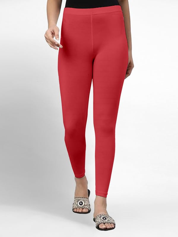 Image of TRENDMALLS Women's Super Combed Cotton Elastane Stretch Ankle Length Leggings with Ultrasoft Waistband