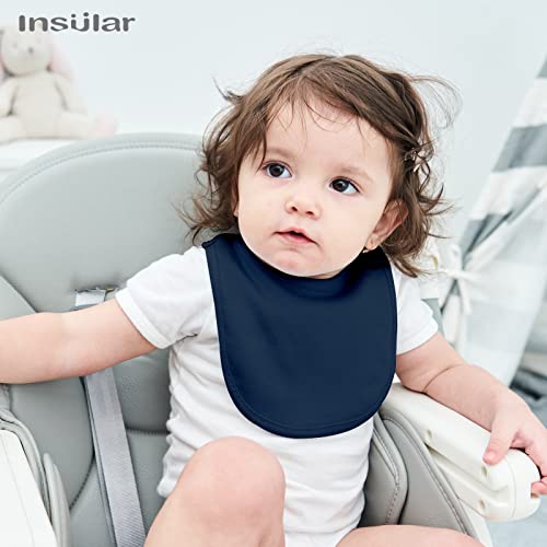 Insular Baby Bibs Baby Bandana Drool Bibs 100% Cotton For Boys Girls Unisex For Teething And Drooling, 8 Pack (Blue&Gray&White&Navy Blue) #TOP5