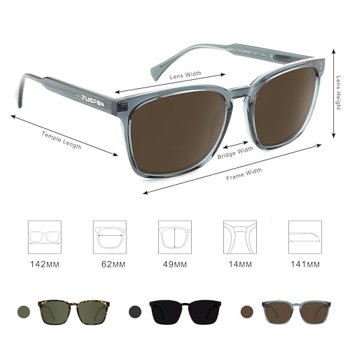 Unisex Modern Retro Style Square Polarized Sunglasses For Men Women Fashion Rectangular Shades 55mm4