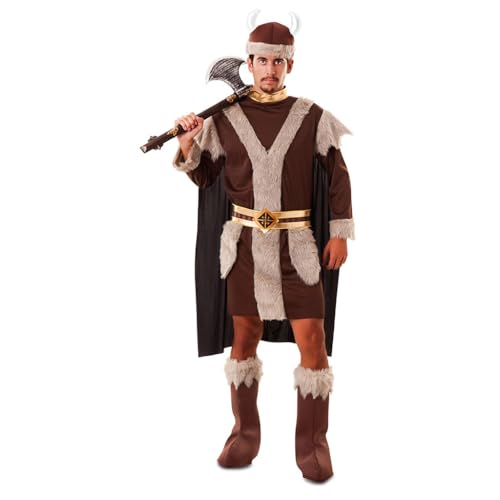 FYASA - Disfraz de vikingo marrón para hombre (ML)