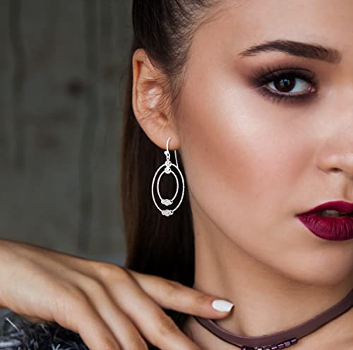 Savlano 925 Sterling Silver Double Hoop Dangle Drop Earrings - 18K Gold Plated Earrings for Women - Made in Italy Comes With Savlano Gift Box4