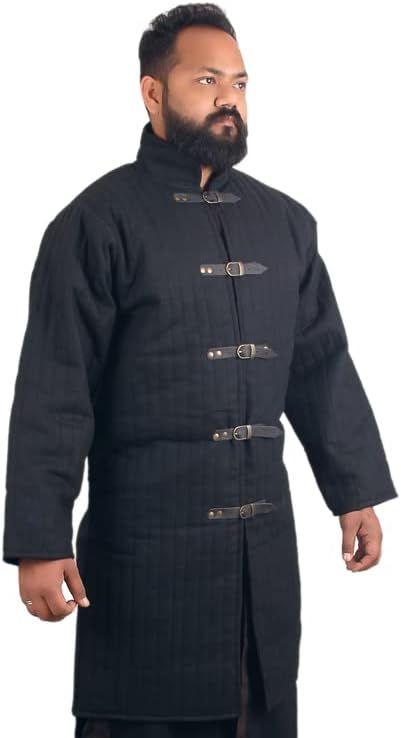 Miniatura 2 de THE MEDIEVALS Abrigo de Gambeson de longitud completa acolchada medieval gruesa Aketon Chaqueta Armadura