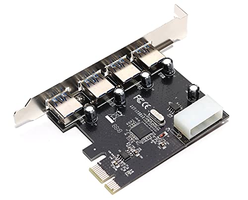 XIKKART PCI Express Card 4 Port USB 3.0 with 5V 4-Pin Power Connector up to 5 Gbps Speed - Image 2