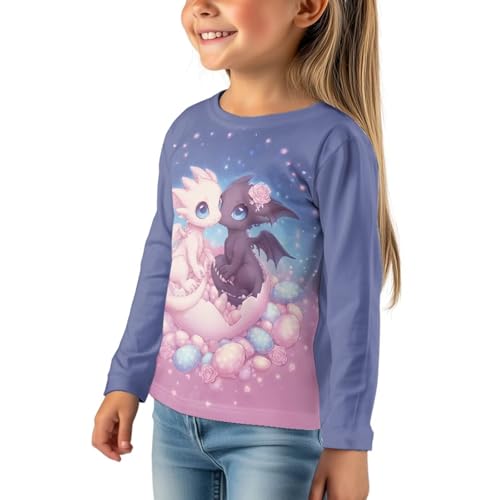 Image of WELLFLYHOM Long Sleeve T-Shirt for Boys Girls 3-16 Years Old Tee Tops Crewneck Pullover Shirts Fall Outfits