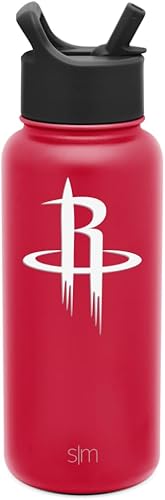 Miniatura 8 de Simple Modern Botella de agua con licencia oficial de la NBA con tapa con pajilla, termo de acero inoxidable con aislamiento para regalo, colección