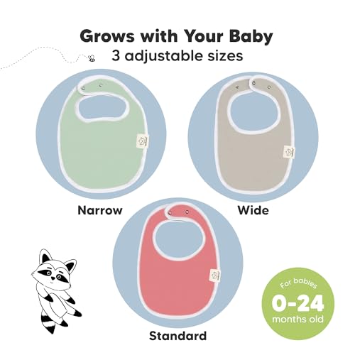 Image of 8-Pack Organic Baby Bibs for Boys, Girls - Soft Cotton Drooling and Teething Bibs for Baby Girl & Boy, Extra Absorbent, Easy to Clean & Put On for Toddler, Newborn, Infant 0-24 Months (Spring)