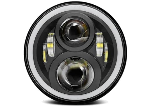 Phare de moto 7 pouces projecteur H4 avec feux de jour DRL LED puissants