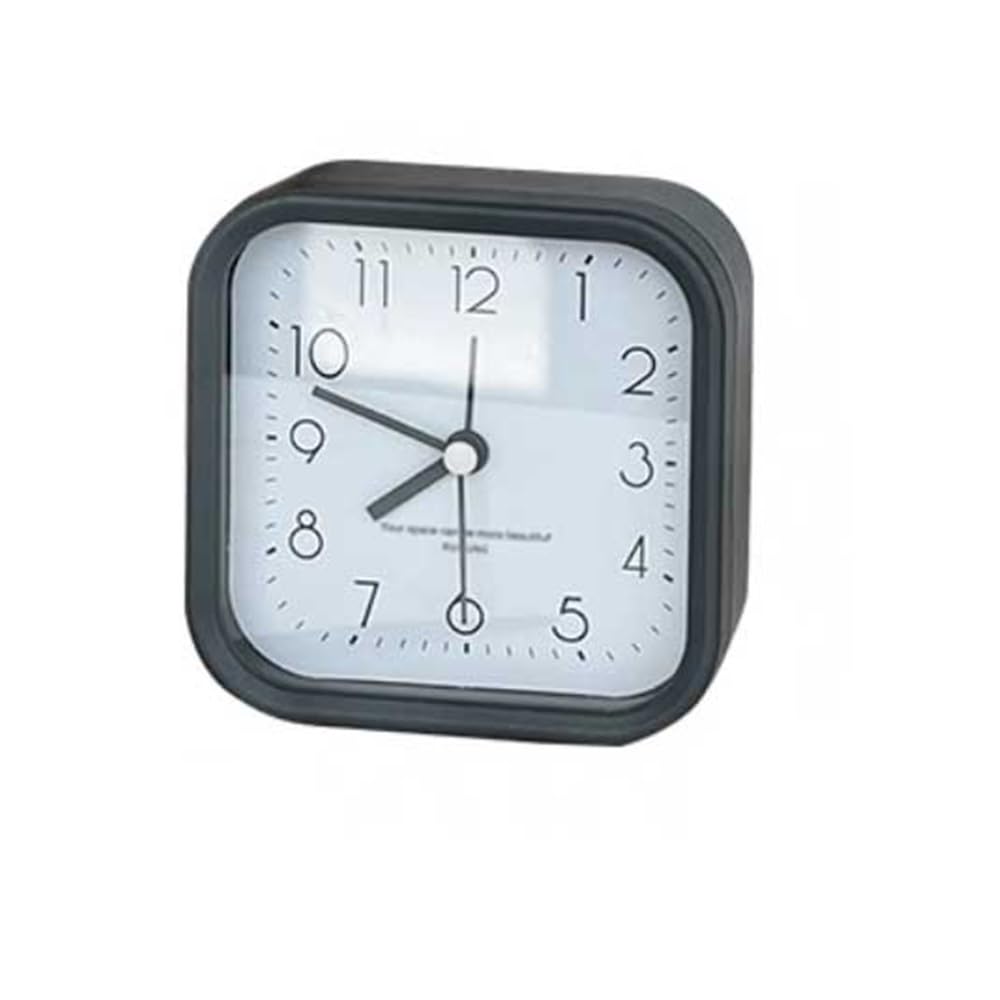 YHxFlux Table clocks Square Analog Alarm Clock Battery Operated for Living Room Kitchen Bedroom Office Bedside DesktopStudents Multifunctional for bedrooms