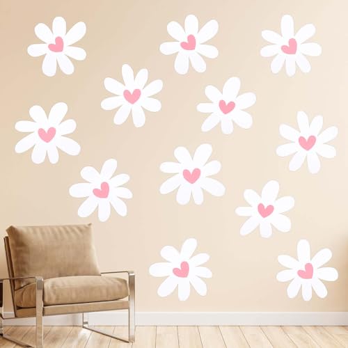 12 hojas de vinilos decorativos con flores daisy