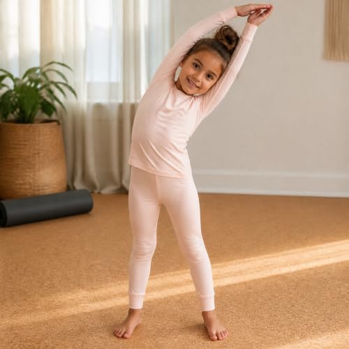 Image of Kids Boys Girls Soft 2-Piece Solid Long Sleeve Shirt and Pants Set