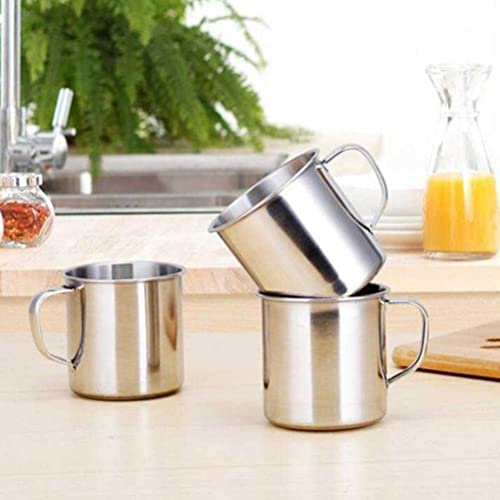 Stainless Steel Coffee Cup With Handle 6 Pcs Camping Cup 4Oz Stainless Steel Espresso Cups 2.362.17Inch Metal Shot Glasses Tea Mug Cup Tea Party Great For Outdoor Events Picnics Party #TOP6
