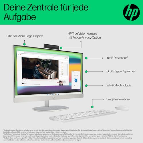 HP 24-cr0255ng 23.8 1920 x 1080 Pixel Intel Core i5 i5-1335U 16GB DDR4-SDRAM 512GB SSD All-in-One All-in-One PC Windows 11 Home