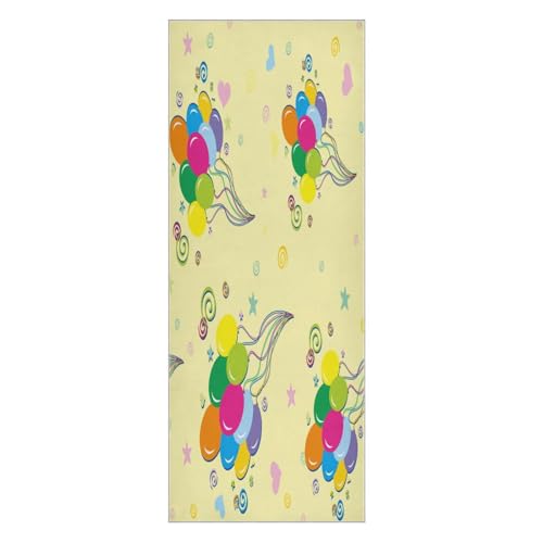 pnyoin Beautiful Birthday Balloon Yoga Towel,Hot Yoga Mat Towel with Grip Dots Sweat Absorbent Non-Slip for Hot Yoga, 24