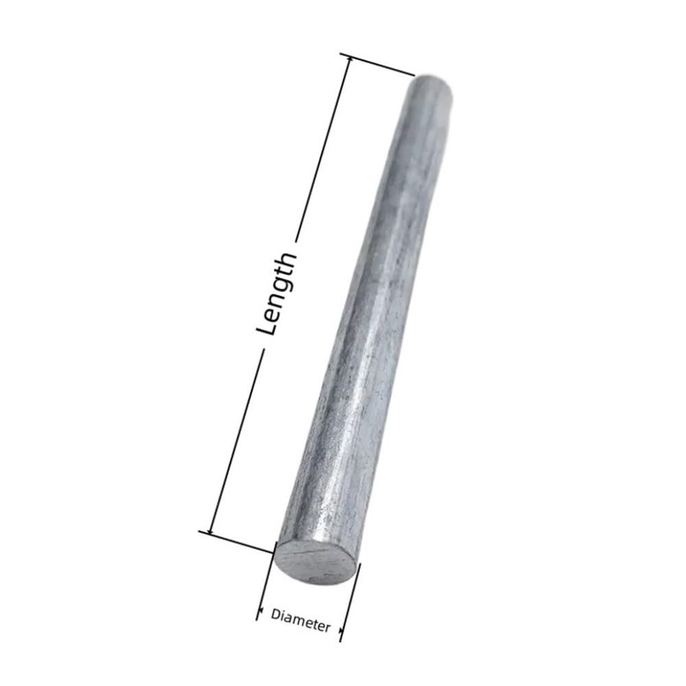 Barre ronde solide en zinc de 300 mm de long, diamètre 10-20 mm, anode en zinc haute pureté for expériences, 1 pièce(18mm)