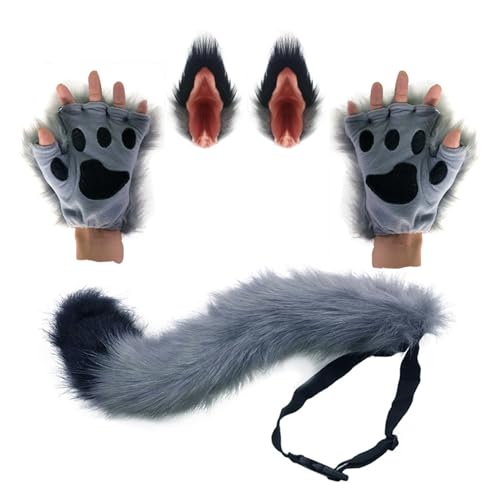 Pinces à cheveux oreilles de loup et queue chaton Morain idée cadeau originale pour ado