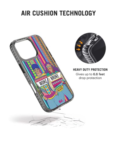 Image of DailyObjects Case for iPhone 16 Pro Max Compatible with Mag-Safe Wireless Charging, Stride 2.0 Woke Broke Couple Slim Shockproof Back Cover with Inner Magnetic Ring