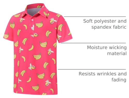 Cuddomper Boys Polo Golf Shirt Fashion Baseball Clothes Banana 11-12 Years - image 4