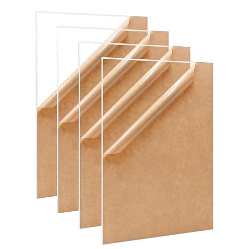 Image of Goelite Acrylic Glass Sheet 6 X 4 Inch, Transparent Clear Sheets for Painting, and Other Purpose (Pack of 4, 3mm)