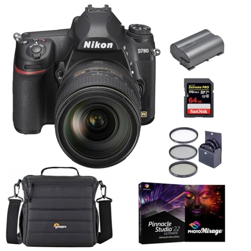 Nikon D780 FXtH[}bgfW^჌tJ AF-S NIKKOR 24-120mm f/4G ED VRYt - JP[XtohA64GB SDXC[J[hAEN-EL15Bobe[A77mmtB^[LbgAv