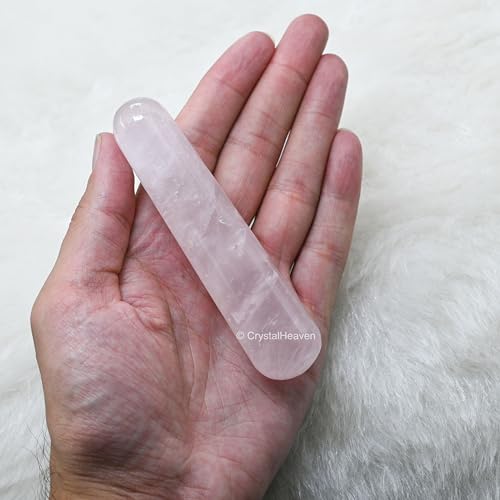 Image of Crystal Heaven Certified Rose Quartz Wand-Smooth Crystal Wand For Energy Healing,Chakra Balancing,Meditation And Home Decor-Crystals And Healing Stones For Gift