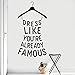 Dress Like You're Alerady Citazioni Famose Decalcomania Della Parete Shopping di Moda Adesivo In Vinile Della Decorazione Della Casa Murales A9 blu scuro 30x57cm