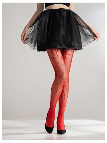 Image of SHENHE Women's Patterned Fishnet Tights High Waist Pantyhose Floral Stockings