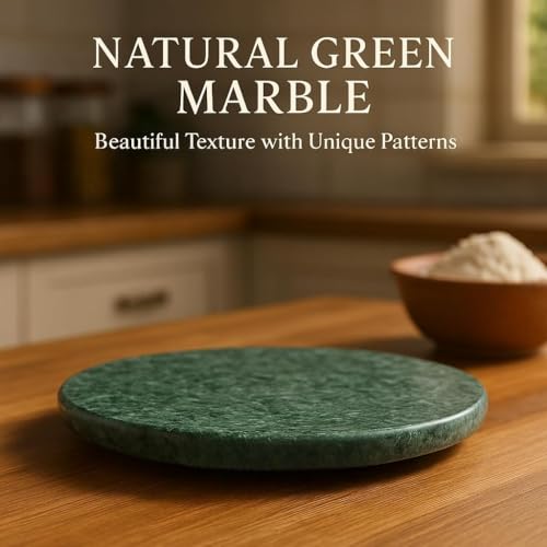 Image of Modern Decor Emporium Green Marble Chakla (10 Inch) | Roti Maker | Rolling Pin Board | Chapati Maker | Chakla | Kitchen Tools for Home & Kitchen | Finished Marble Roti Maker. (Green 10 INCH)
