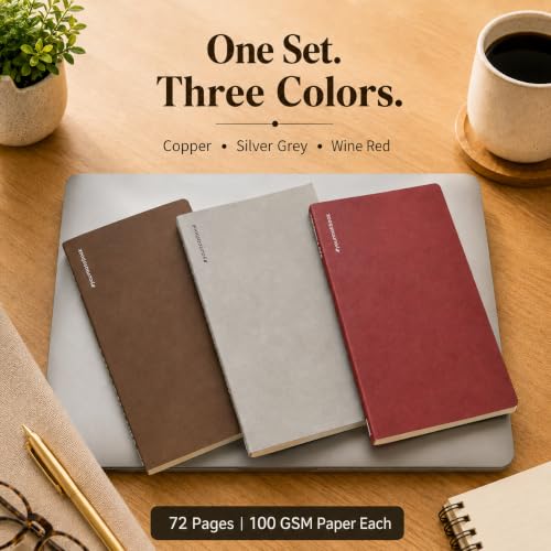 Image of Logz Notebook Set | 100 x 180mm - 3 Notebook Combo | 100 GSM, 72 Pages Each | Durable Binding Pages for Office, College, School, Journaling, Meeting & More