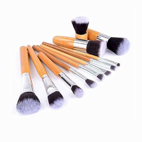 Tiny Deal Bamboo Professional Makeup Brushes Set, Pack of 11 Pieces-image-46