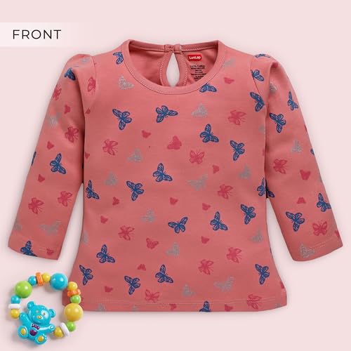 Image of LuvLap Baby Girls 100% Cotton Full Sleeve Girls Top, Pack of 02