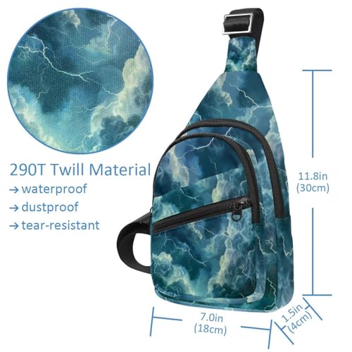Mochila cruzada Lightning Clouds ajustable multicolor para running y senderismo 4