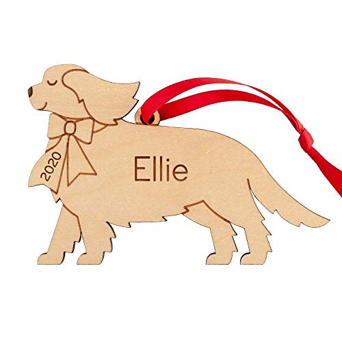 Cavalier King Charles Spaniel Ornament Personalized Puppy's First Christmas 2024 Wood Dog Handmade